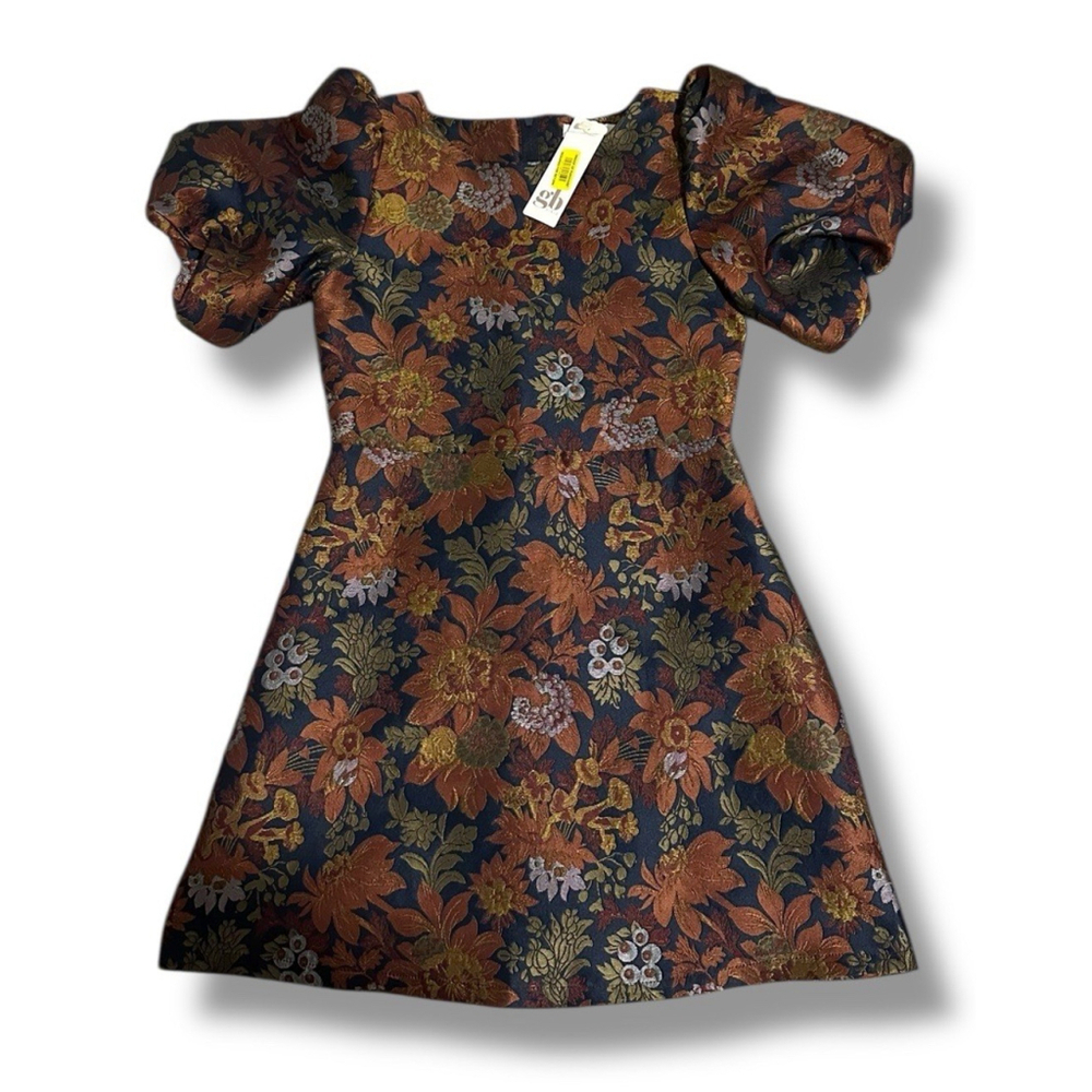 gb girls dress Size 10 Floral,lined Beautiful Floral Embroidery NWT